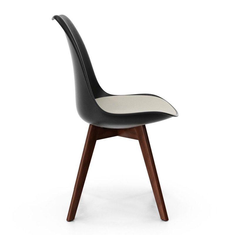 Chaise d'appoint rembourrée Arcturus Kurt, Gris, Noir, Noyer