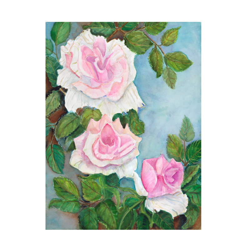 Joanne Porter Three Roses Canvas Art, 24" H x 32" W