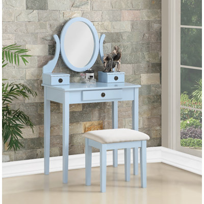 Ensemble coiffeuse et tabouret de maquillage Moniys
