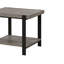 Arlo 23 In. Grey Wash/Sand Black Rectangular Metal End Table With Open Bottom Shelf And Plank Inspired Design