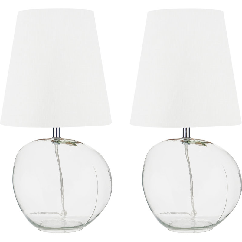 Mila Glass Table Lamp, White