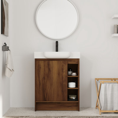 28'' Single Bathroom Vanity with Ceramic Top