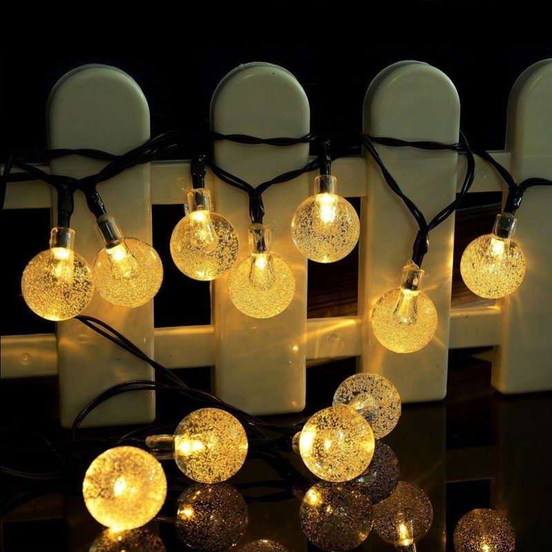Kelm 30 - Bulb 2.6'' Solar Powered LED Globe String Light, Warm White