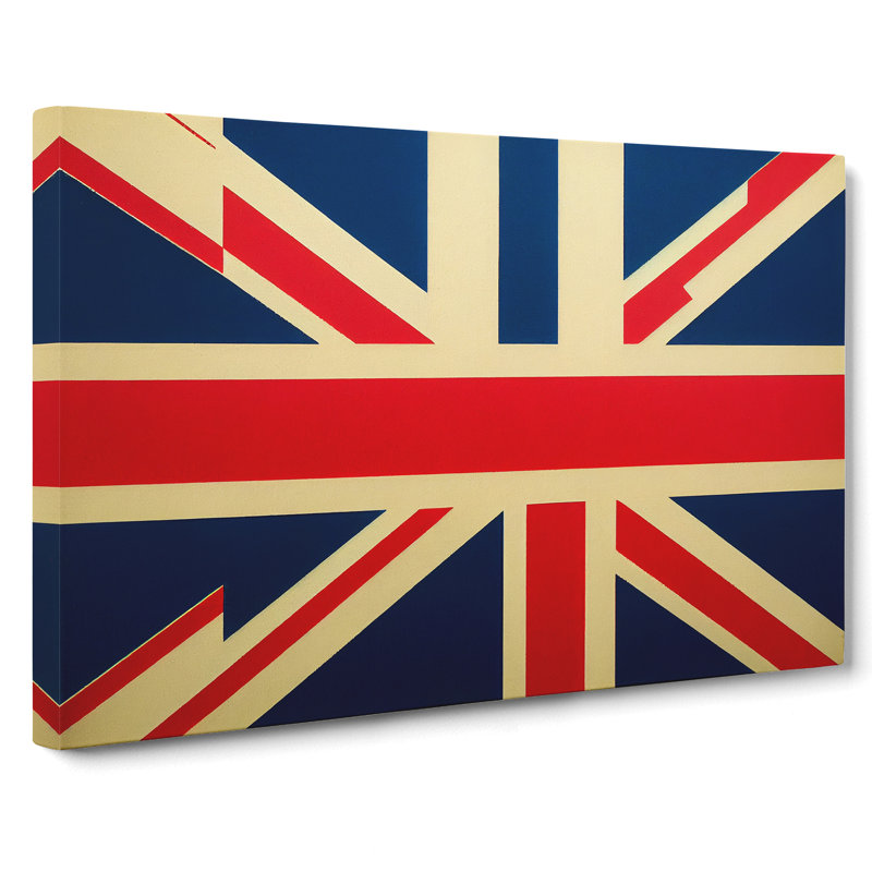 Modern Union Jack Flag Vol.2 - Wrapped Canvas Print, 40cm H x 60cm W x 3cm D