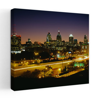 Buildings Lit Up At Night Philadelphia Pennsylvania Usa Abstract Contemporary Architecture City Art