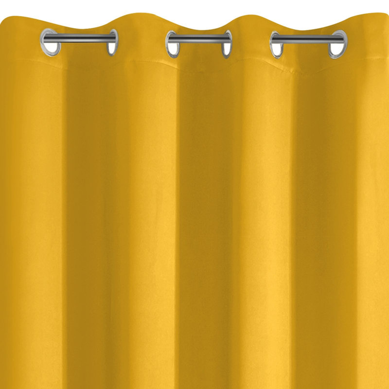 Design 91 Maximum Blackout Curtains Single Panel, Width 140 x Drop 250 cm, Mustard
