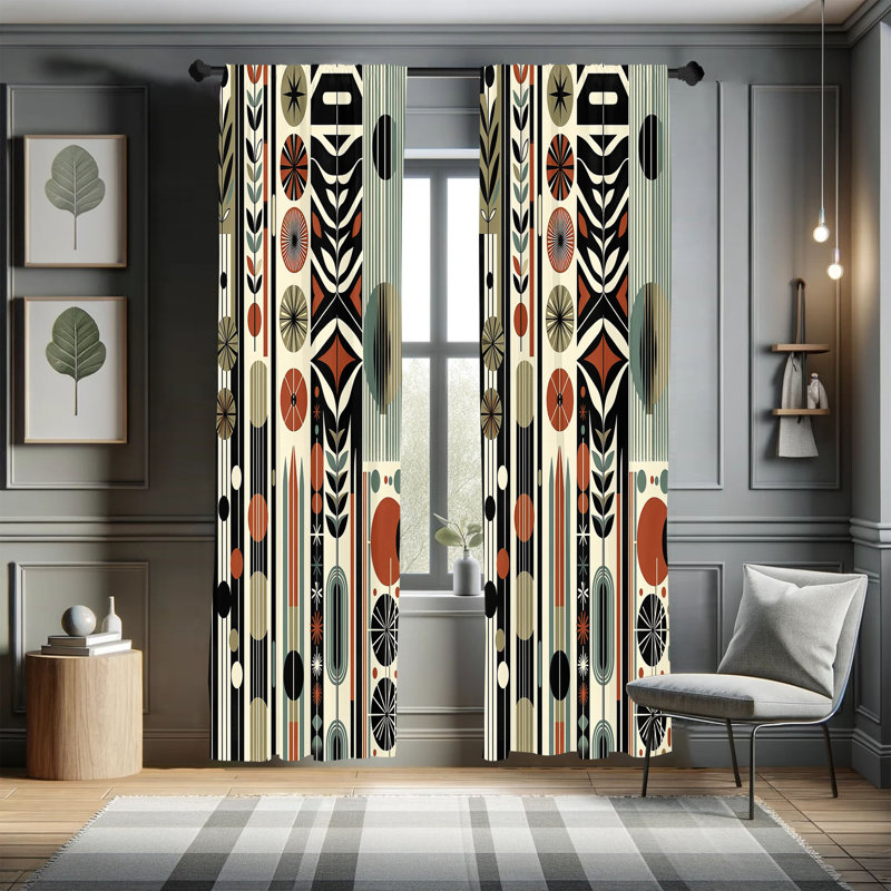 Paire de rideaux 2 panneaux East Urban Home Bohemian, L 56 po x L 84 po