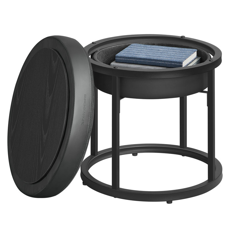 Repose-pieds en cuir Pierview Vegan, Noir encre