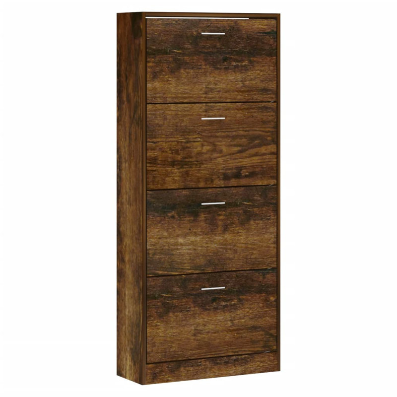 12 Pair Flip Down Shoe Storage, Smoked Oak