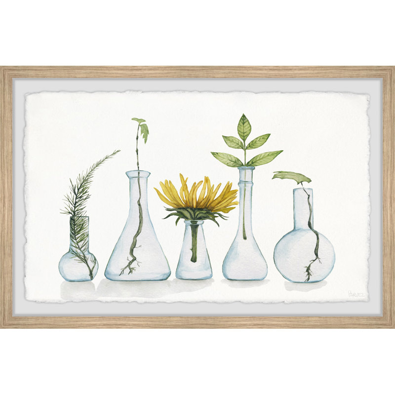 Bloom And Flask by Parvez Taj - Single Picture Frame Painting, 20 cm H x 30 cm W