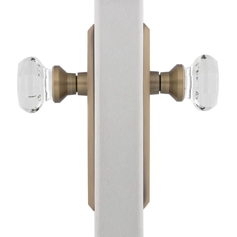 New York Plate with Waldorf Door Knob, Antique Brass