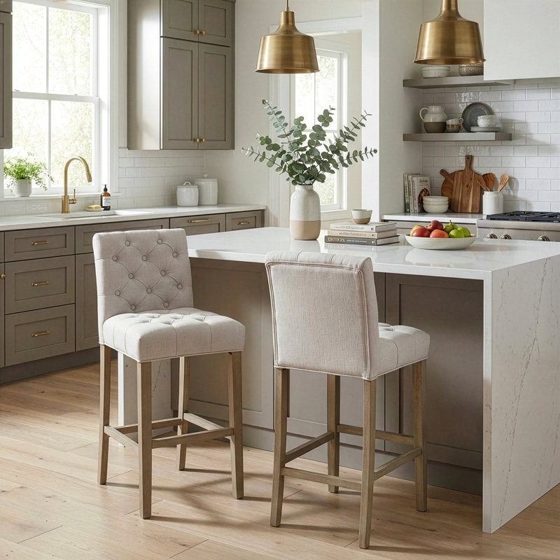 Tabouret de bar et de comptoir Allistance, Tabouret de bar (siège d'une hauteur de 29 po), Beige