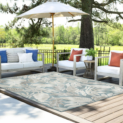 Tapis floral bleu foncé Daisy