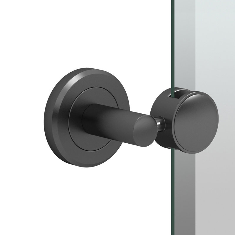Latitude II Wall Mounted Frameless Beveled Rectangle Mirror | Pivoting Bathroom Vanity Wall Mirror, Matte Black