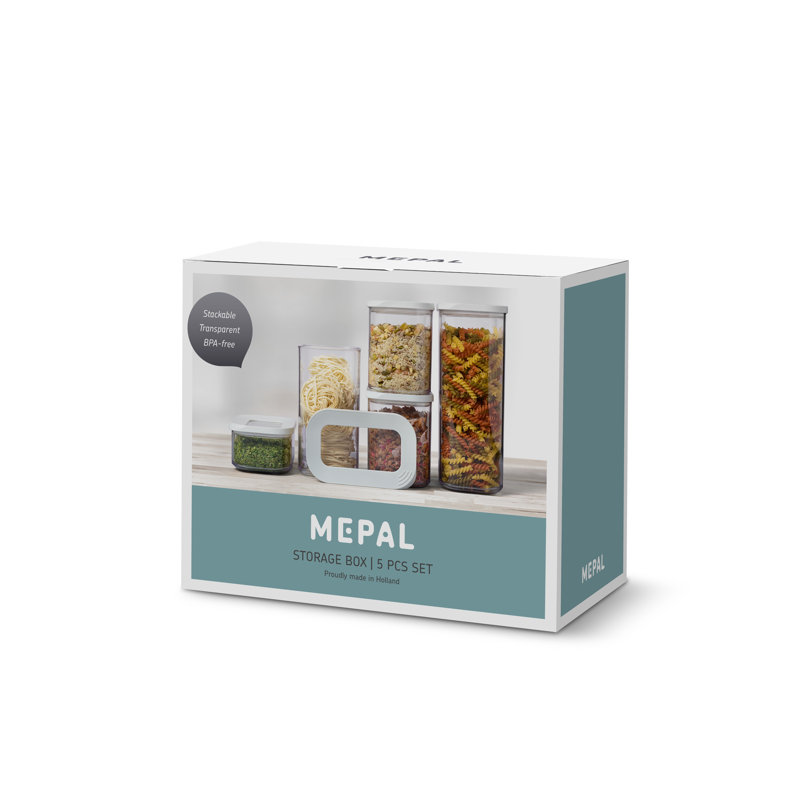 Modula 5-Piece White BPA-Free Plastic Storage Set