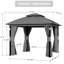 Pavillon de jardin à toit souple en acier à double toit avec éclairage DEL et haut-parleur Bluetooth-128921214-126057119