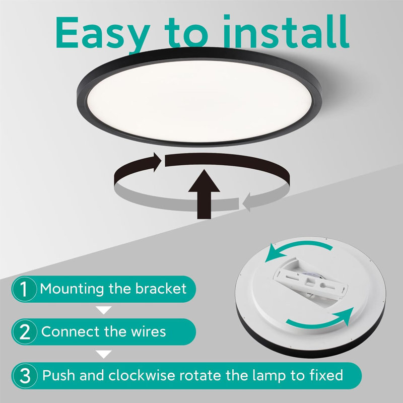 Dilma LED Flush Mount, Black, 1.5'' H x 12.5'' W x 12.5'' D