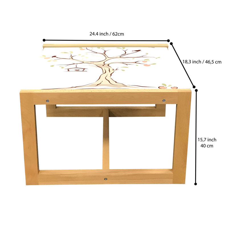 Multicolore, table basse en arbre de vie East Urban Home, H 15,75 po x L 18,31 po x l 24,4 po
