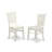 3 Piece Kitchen Table Set for Small Spaces Contains a Round Dining Room Table with Pedestal and 2 Dining Chairs, Linen White-217143561-217143560-217143668