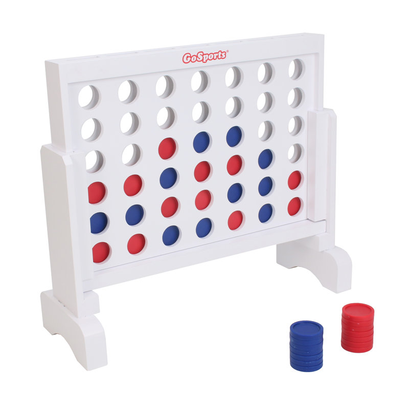1ft Four-in-a-Row Game with Carrying Case, White