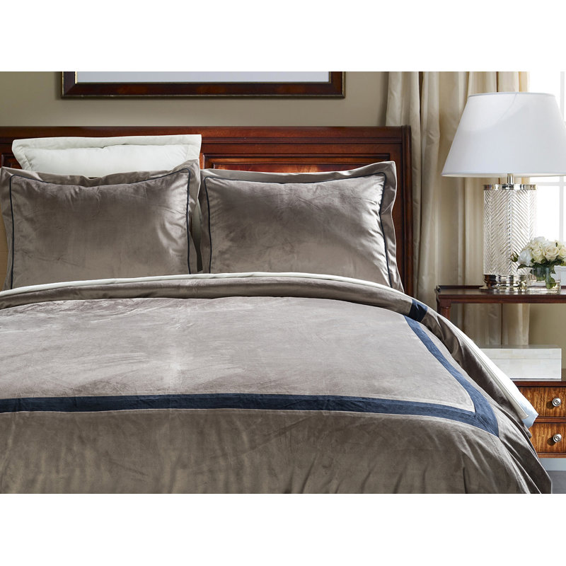 Chamber Polyester No Duvet Cover, Brown, Queen duvet + 2 Shams
