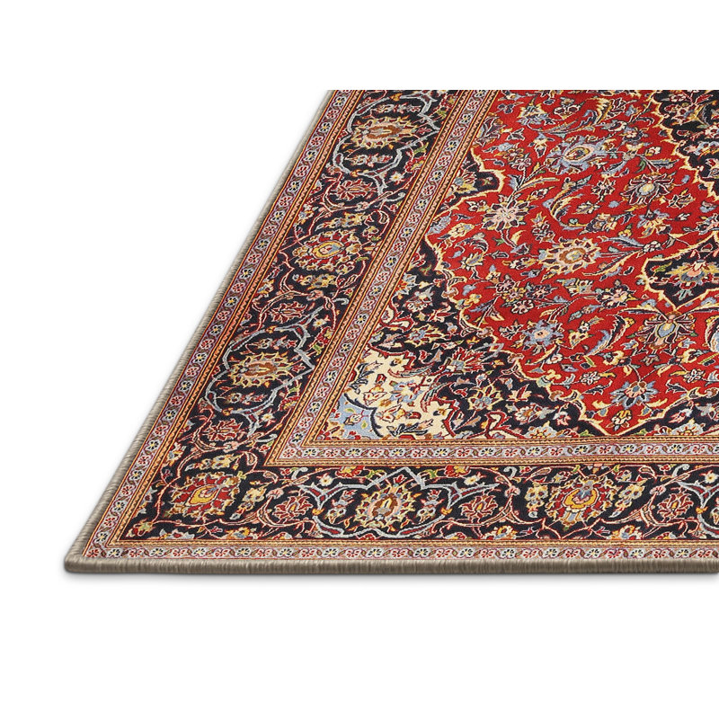 Tapis traditionnel rouge / mauve, Rectangle 3 pi x 5 pi