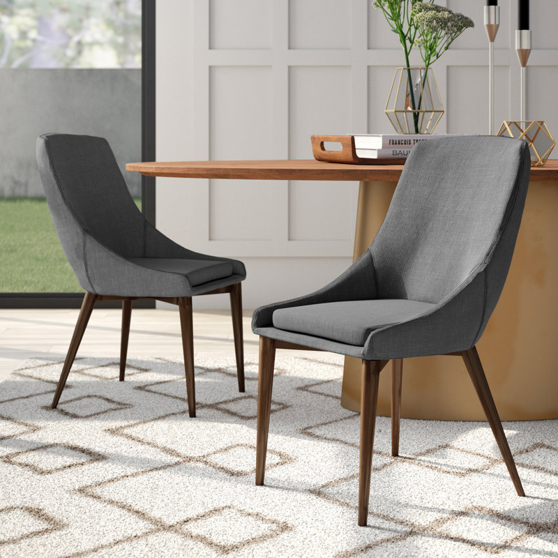 Leonitus 18.25'' H Upholstered Side Chair, Dark Gray Linen