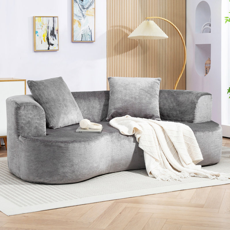 Canapé moderne Boneless 79 po, Gris