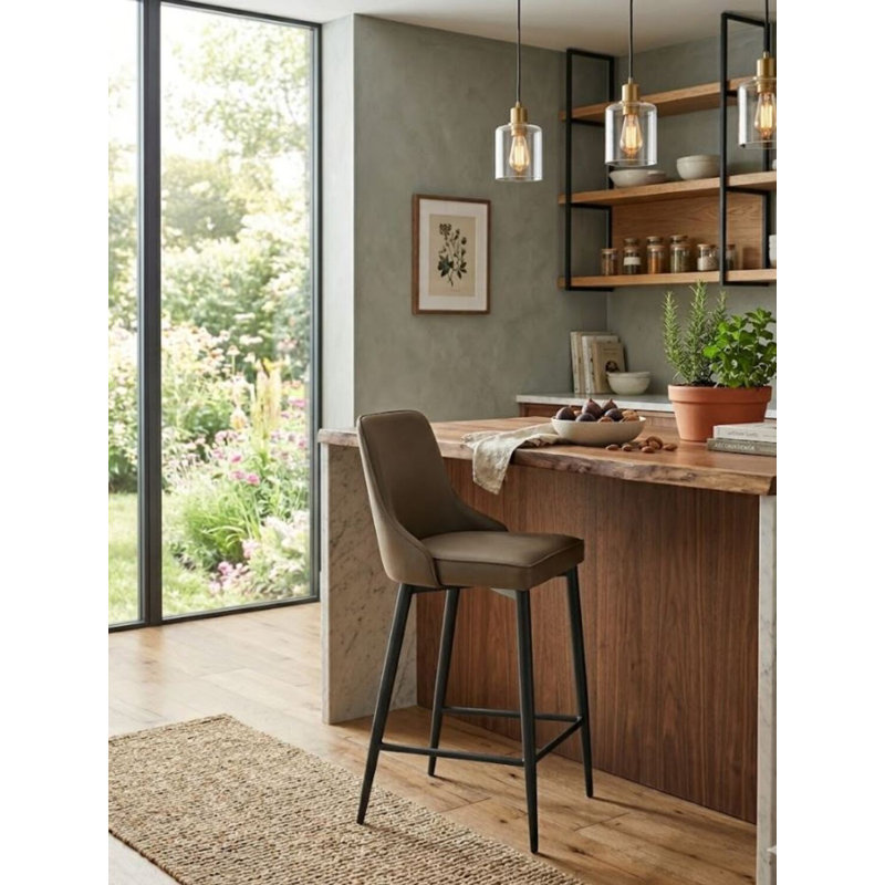 Tabouret de comptoir Gorby, Taupe