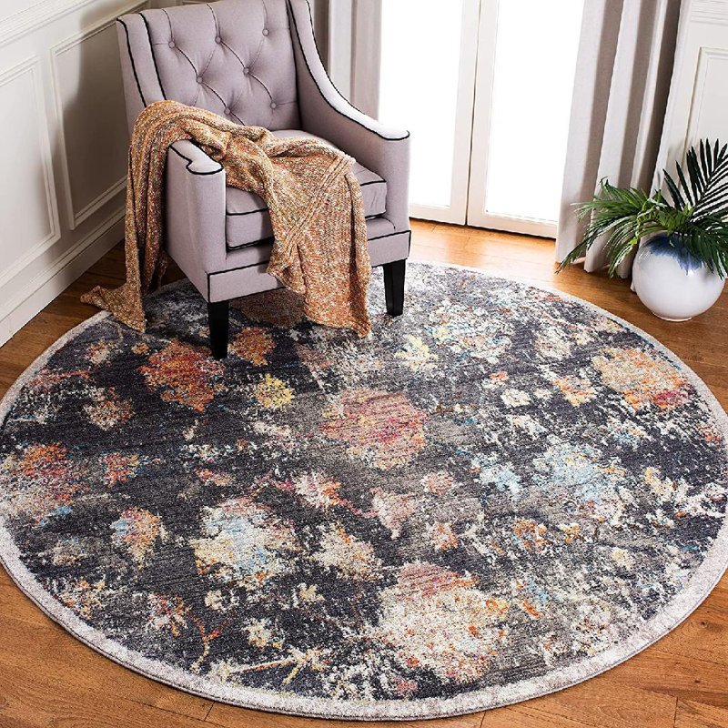 Gardner Performance Floral Rug, Round 7'