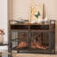 Meuble en bois de 41 po de large avec cage en métal pour grands / moyens / petits chiens