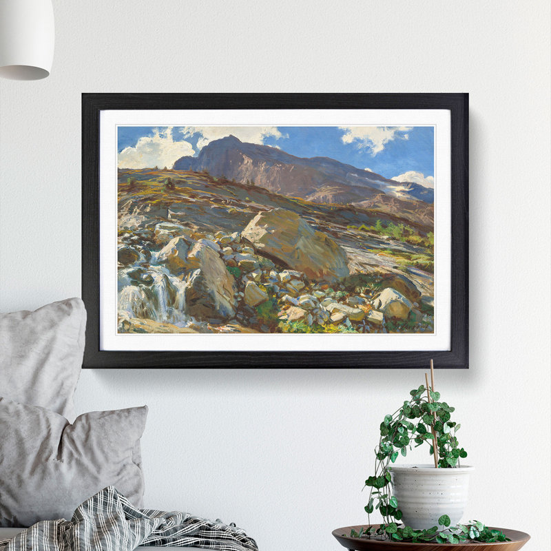 Simplon Pass by John Singer Sargent - Picture Frame Painting, Black Framed, 36cm H x 48cm W x 2cm D