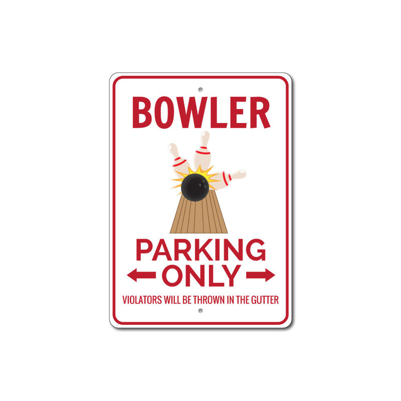 Enseigne en aluminium Bowler, H 14 po x l 10 po x P 0,04 po