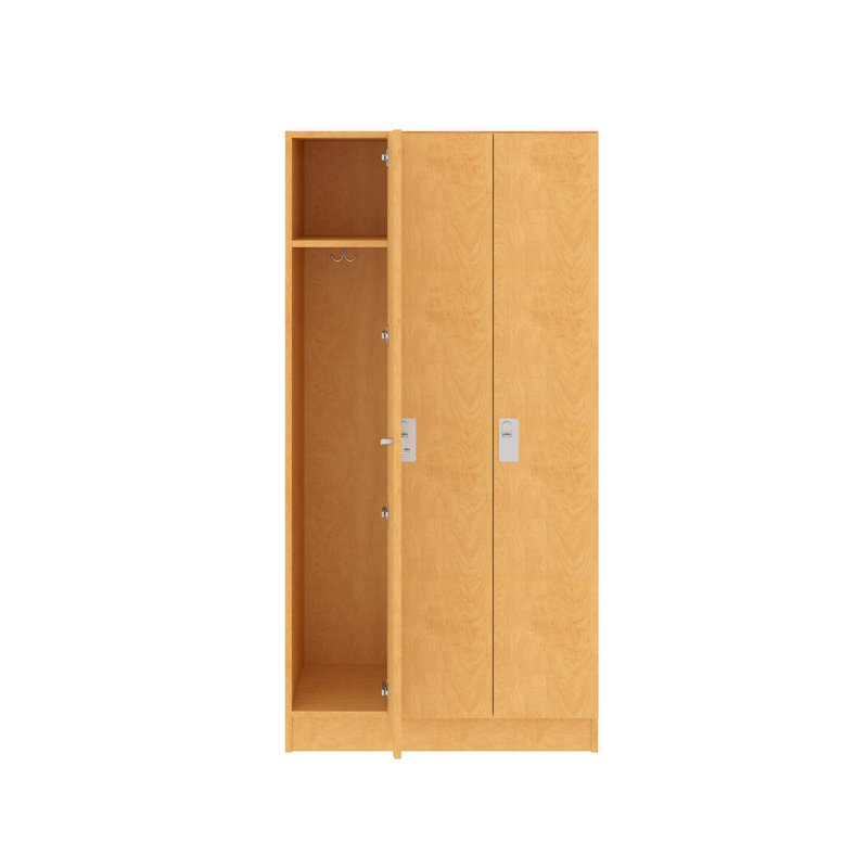 Armoire de vestibule triple à trois compartiments avec porte, Érable