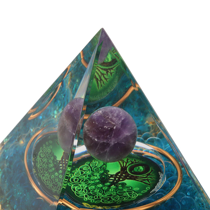 Crystal Pyramid 6CM Générateur d'énergie positive époxy pour soulager le stress, méditer, attirer la richesse et la chance