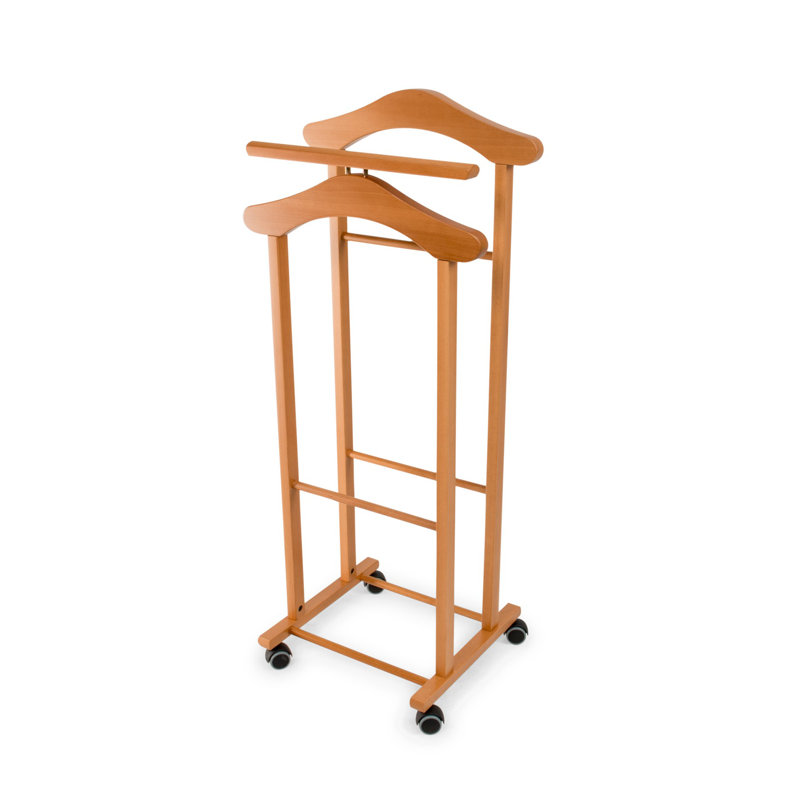 Brady Solid Wood Freestanding Valet Stand, Cherry