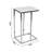 High Gloss White Side Table - C Table Coffee Table - Bed Side Table - Snack Table - Under Sofa Table - End Tables Living Room Chrome Metallic Frame (40D x 30W x 66H)