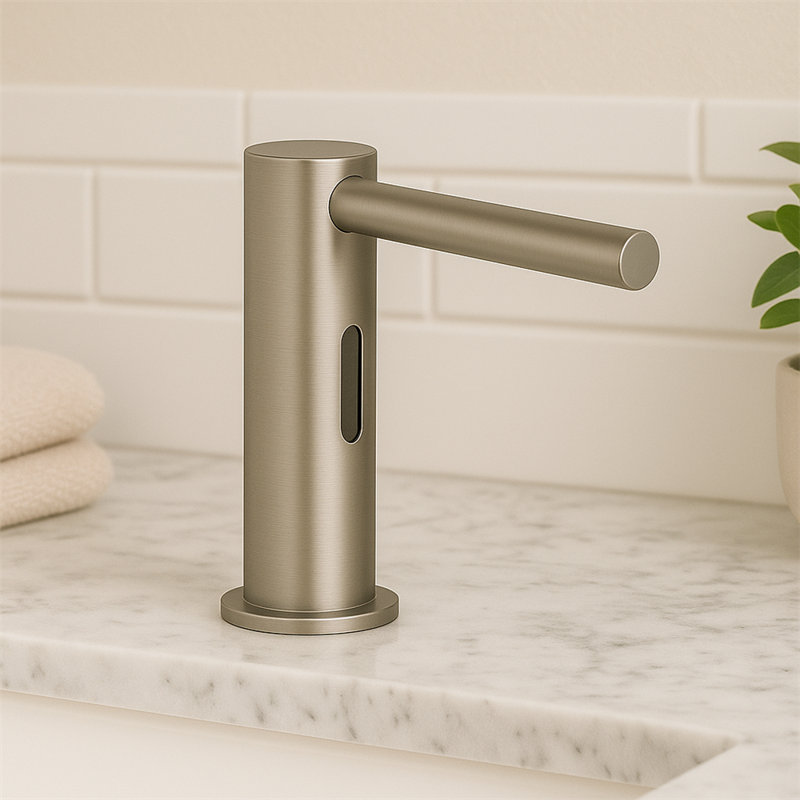Fontana Commercial Deck Mount Automatic Soap Dispenser, Brushed Nickel
