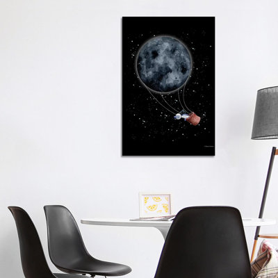 Moon Hot Air Balloon 1 Piece Painting on Canvas