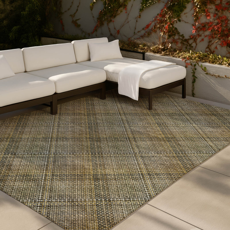Tapis intérieur / extérieur lavable à la machine Chantille ACN2880, Brun, 5 pi x 7 pi 6 po