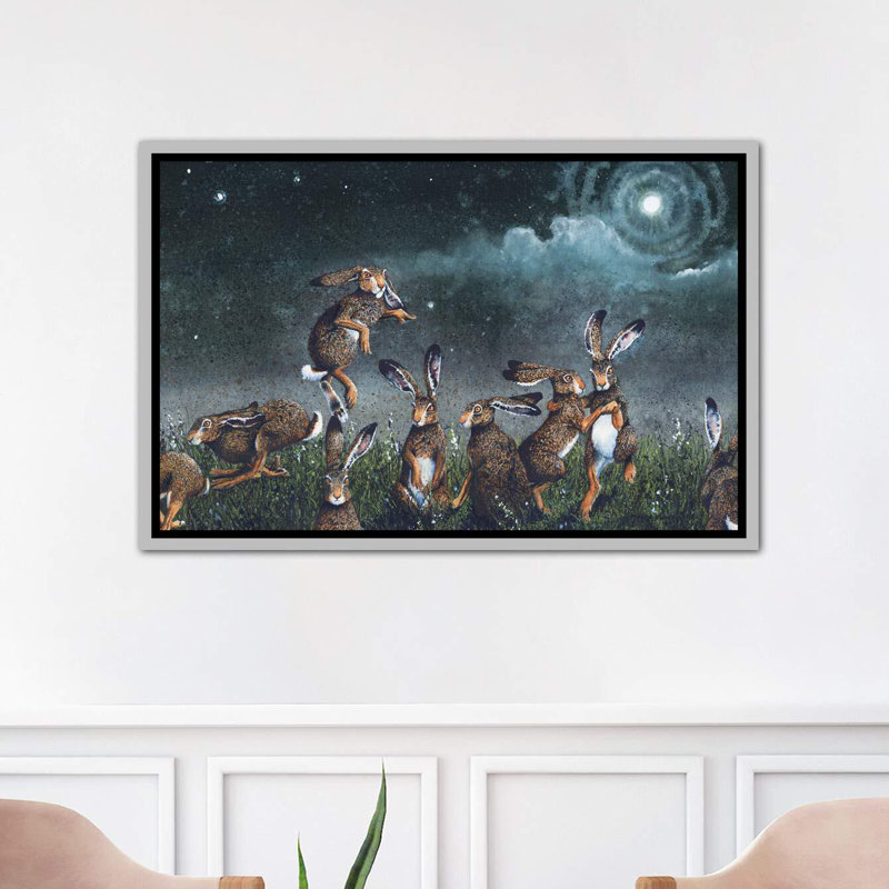 « moondance » par maggie vandewalle-impression, H 26 po x l 40 po x P 1,5 po, Toile avec cadre argenté