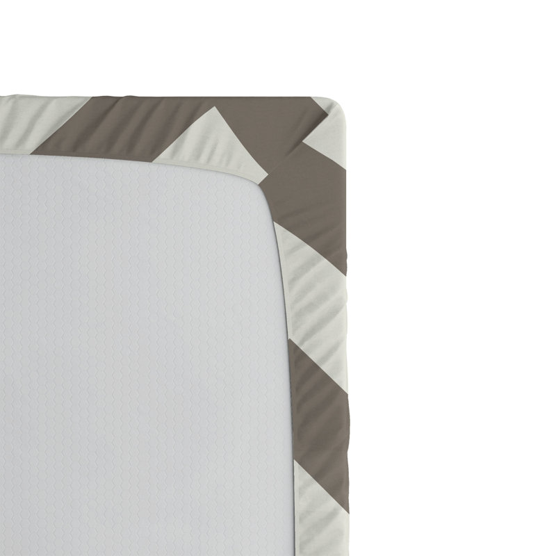 Drap-housse orange Ambesonne, Drap-housse pour lit simple TG, Taupe / crème / chevron noir