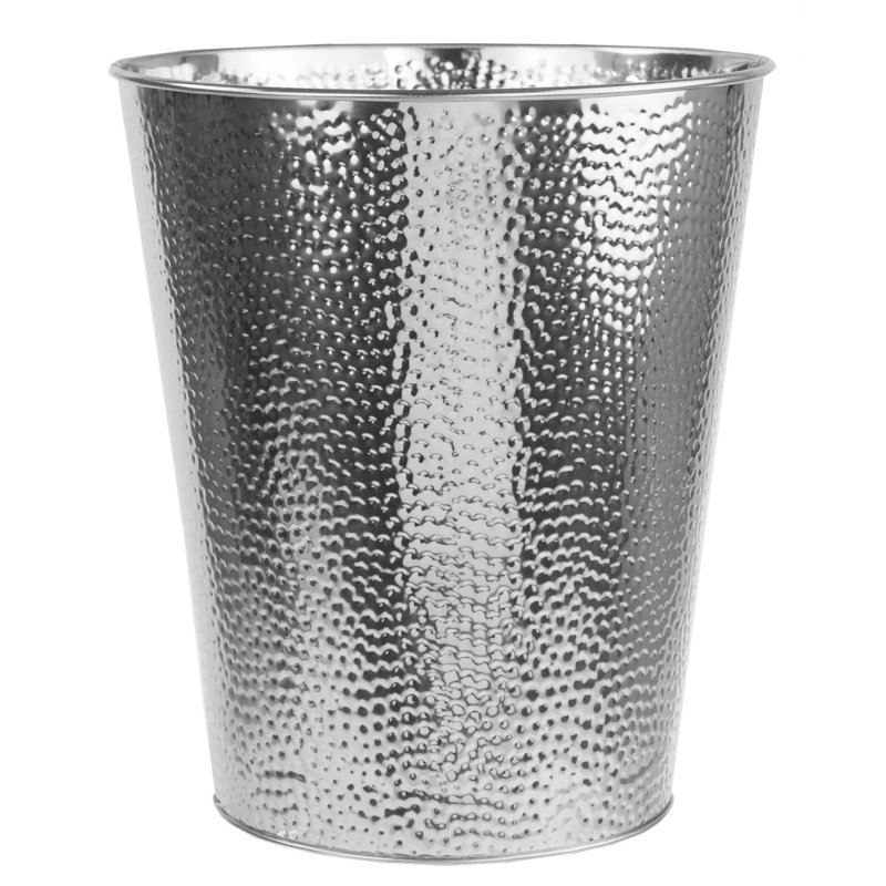  Corbeille pour déchets en acier inoxydable martelé 1,32 gallon, Argent