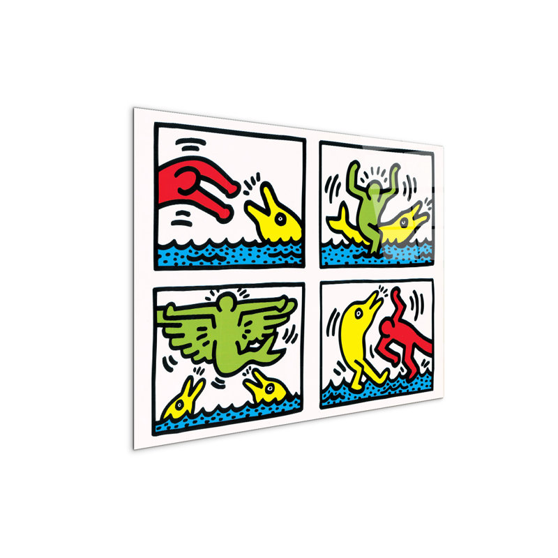 Homage To Keith Swimming By Art Studio 58×78 Cm CrystalArt Acrylic Material Glass Effect, Frameless Panel, Lightweight Ready To Hang by Art Studio - No Frame Print on Plastic / Acrylic