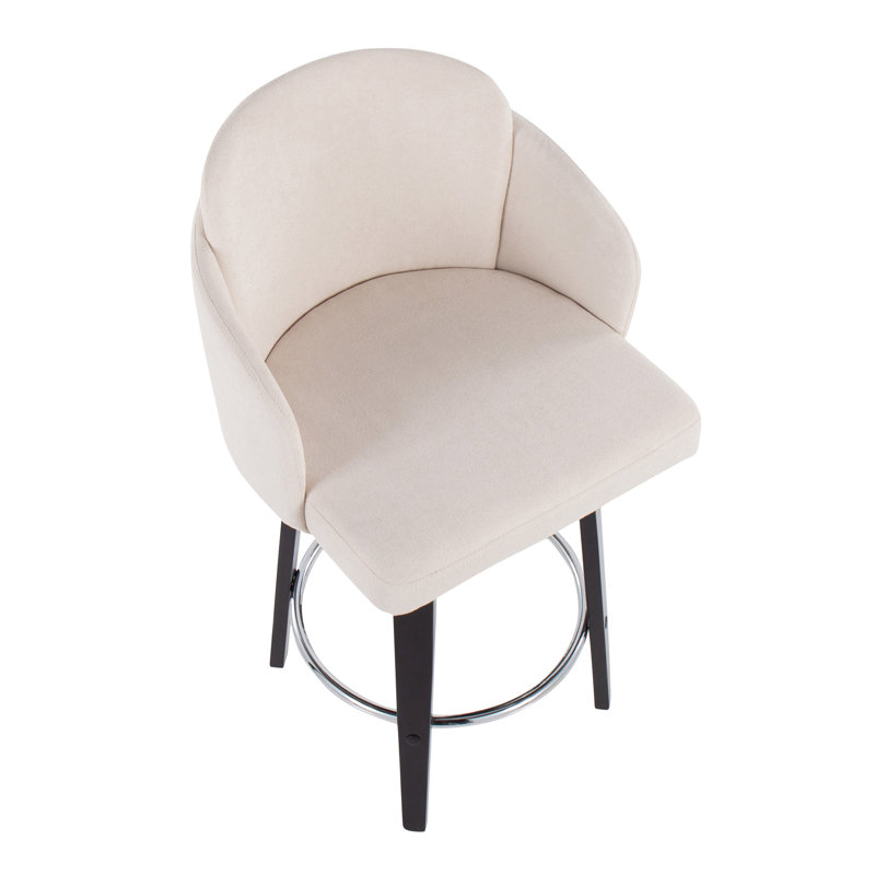 Tabouret tournant 25 "Violetta, Crème, Noir