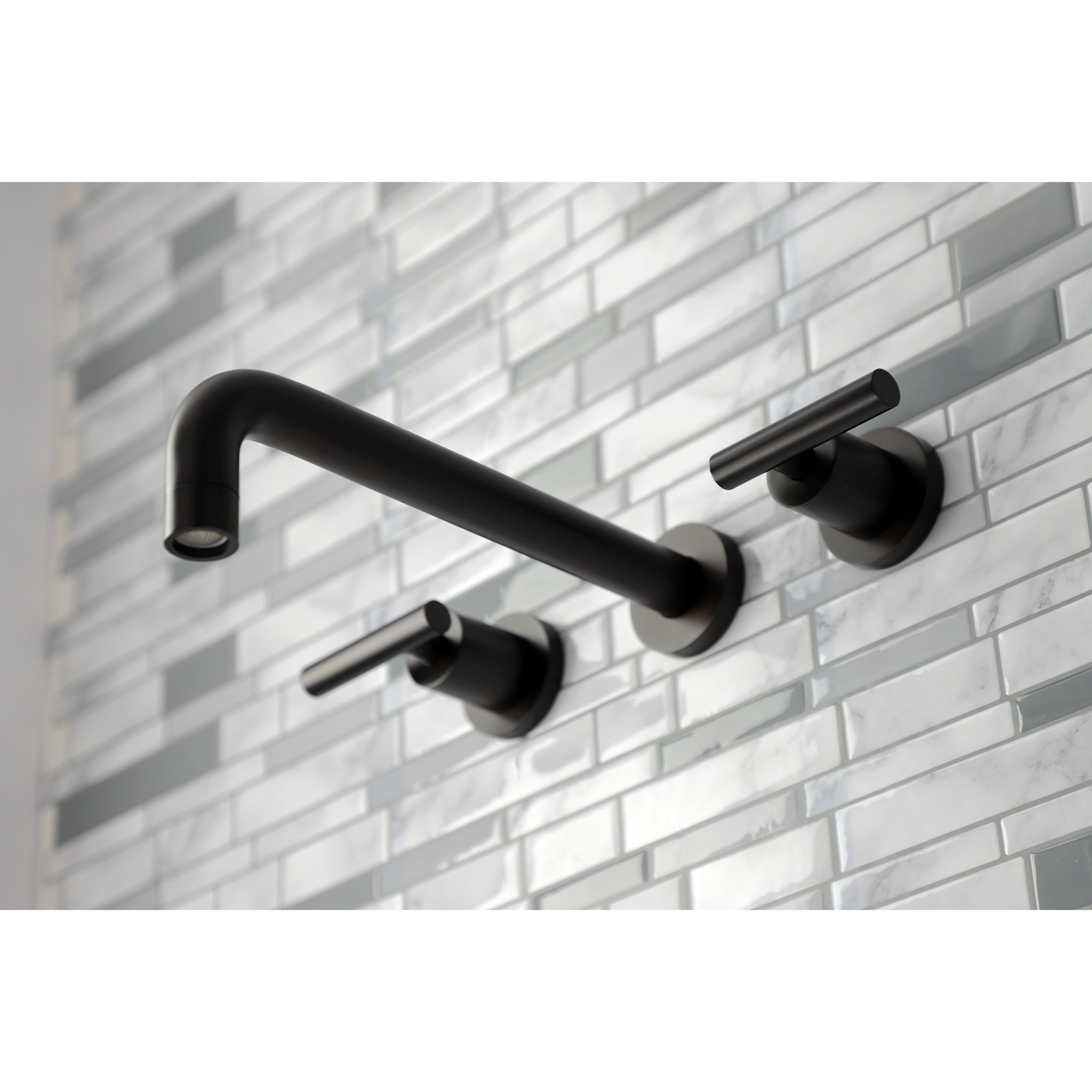 Kingston Brass Manhattan Two-Handle 3-Hole Wall Mount Roman Tub Faucet, Oil Rubbed Bronze