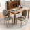 Chaises de salle à manger en bois massif classique, 2 unités, revêtement en cuir PU, boucle tirée à la main, paire de teintes, siège artificiel, garniture cloutée, dossier haut pour le soutien, verdâtre