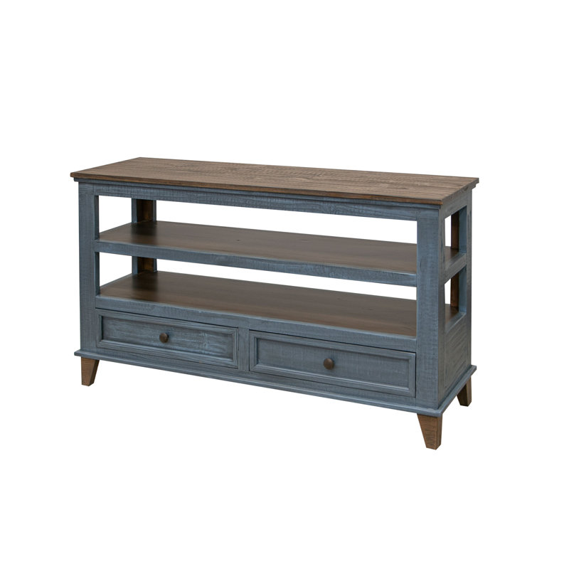 Capriana 54.75'' Solid Wood Console Table, Blue