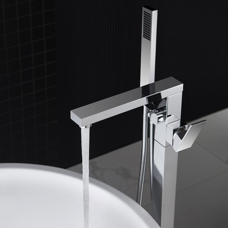 Robinet de baignoire monocommande à fixation au sol, Chrome