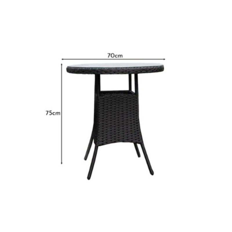 Dubose Round Wicker Outdoor Dining Table , 70cm cm W 70cm cm D